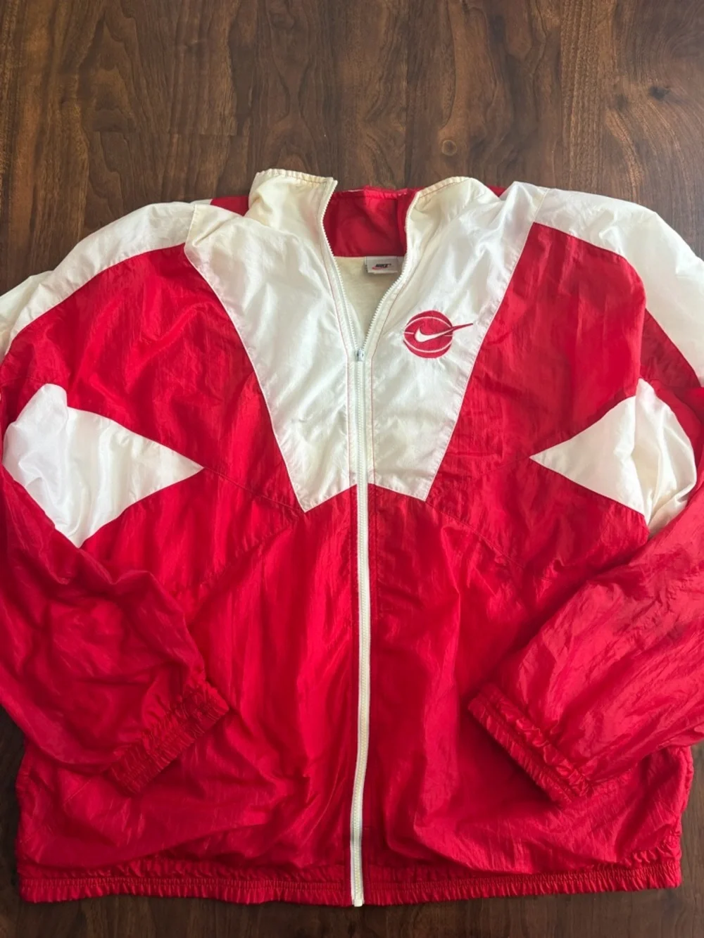 Vintage Nike 90d Red and White Windbreaker Jacket